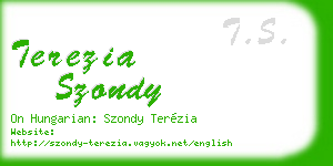 terezia szondy business card